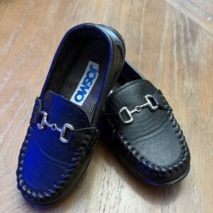 Josmo Black Kids Moccasins with Silver Accents